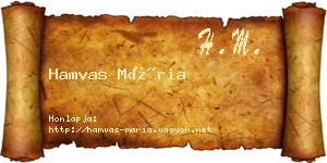 Hamvas Mária névjegykártya