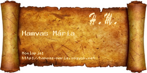 Hamvas Mária névjegykártya